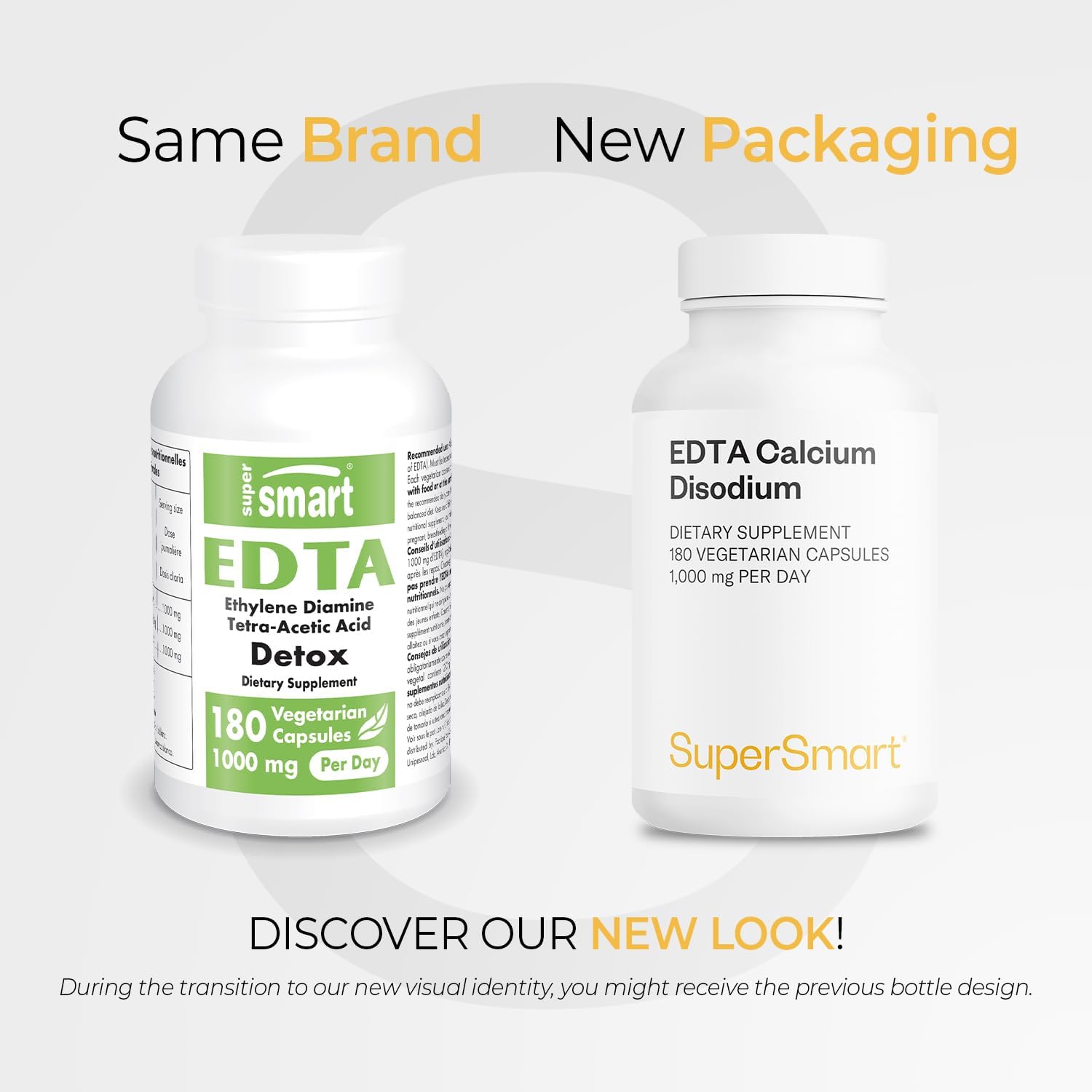 Supersmart - EDTA 1000mg por día - Cálcico Disódico - 180 Cápsulas Vegetales