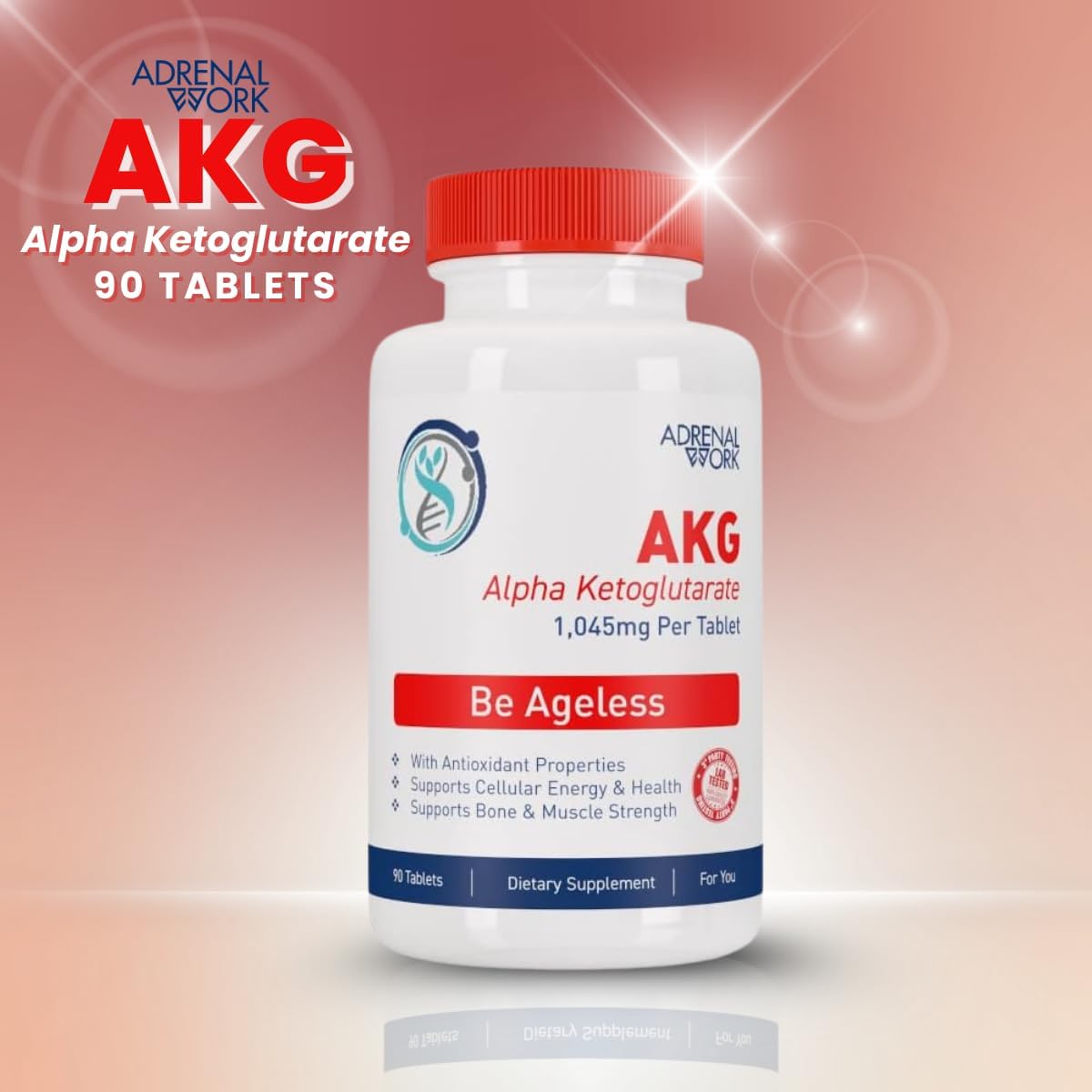 Adrenalwork L-Arginina 1000 mg + AKG Alfa-Cetoglutarato - Suplemento Pre-Entreno para Energía, Flujo Sanguíneo y Recuperación Muscular - con L-Tirosina, Vitaminas y Minerales - 180 Cápsulas, 90 Días