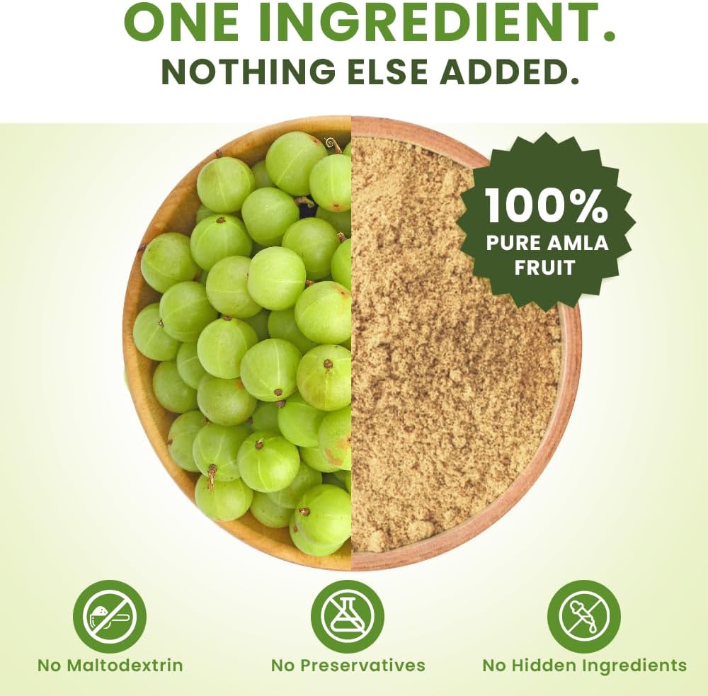 bixa BOTANICAL Polvo de Amla (Emblica officinalis) - 454 g (1 Libra) | Suplemento Herbal Antioxidante y Rico en Vitamina C Natural