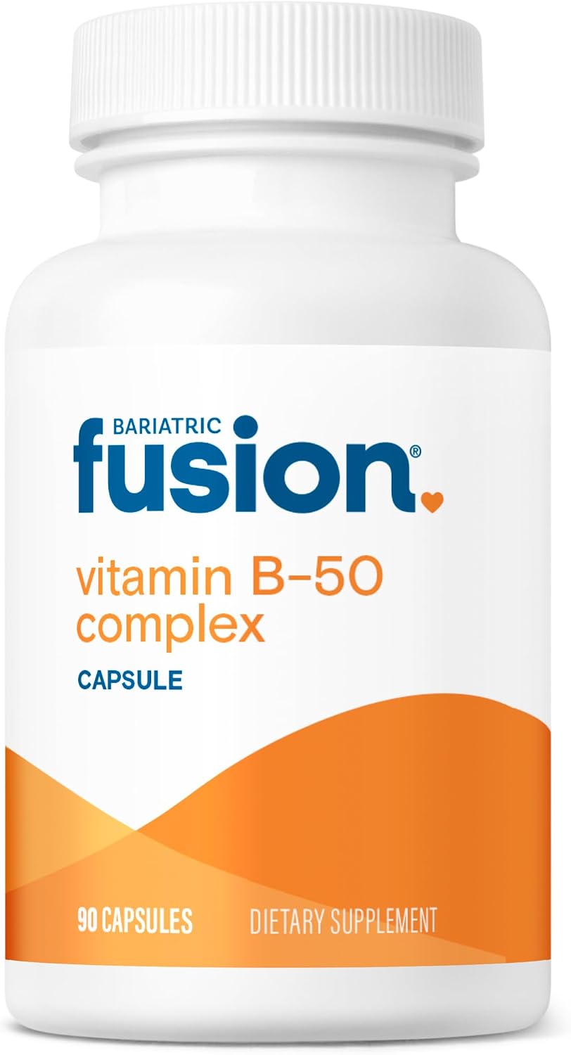 Bariatric Fusion B-50 Complex | Vegan B Vitamins for Women and Men | Easy-to-Swallow Capsules | 8 B Vitamins Including B12 | 90 Capsules | 3-Month Supply