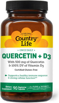Country Life Quercetina 500 mg con Vitamina D3 800 UI – 90 Cápsulas