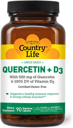 Country Life Quercetina 500 mg con Vitamina D3 800 UI – 90 Cápsulas