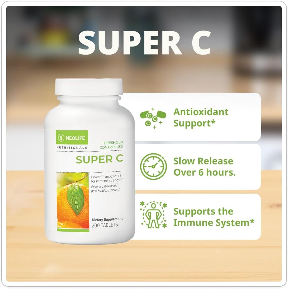 NeoLife Super C - Vitamina C con Bioflavonoides y Extractos Vegetales - 200 Comprimidos