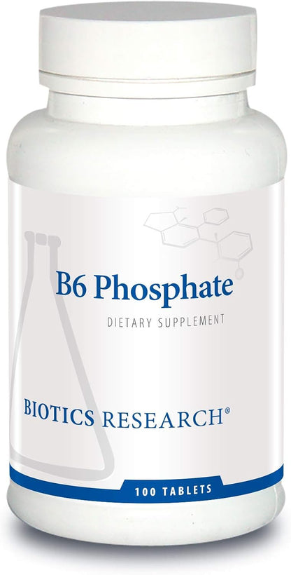 Biotics Research B6 Fosfato – Forma Biológicamente Activa de Vitamina B6 (Piridoxal-5-Fosfato), 100 Comprimidos – Image 1