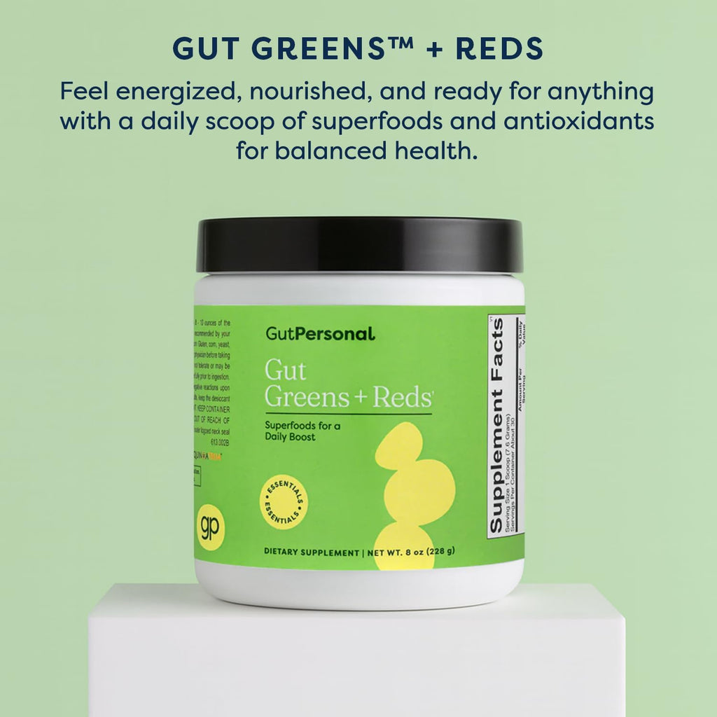 GutPersonal Gut Greens + Reds - Suplemento para la Salud Intestinal, 30 Dosis