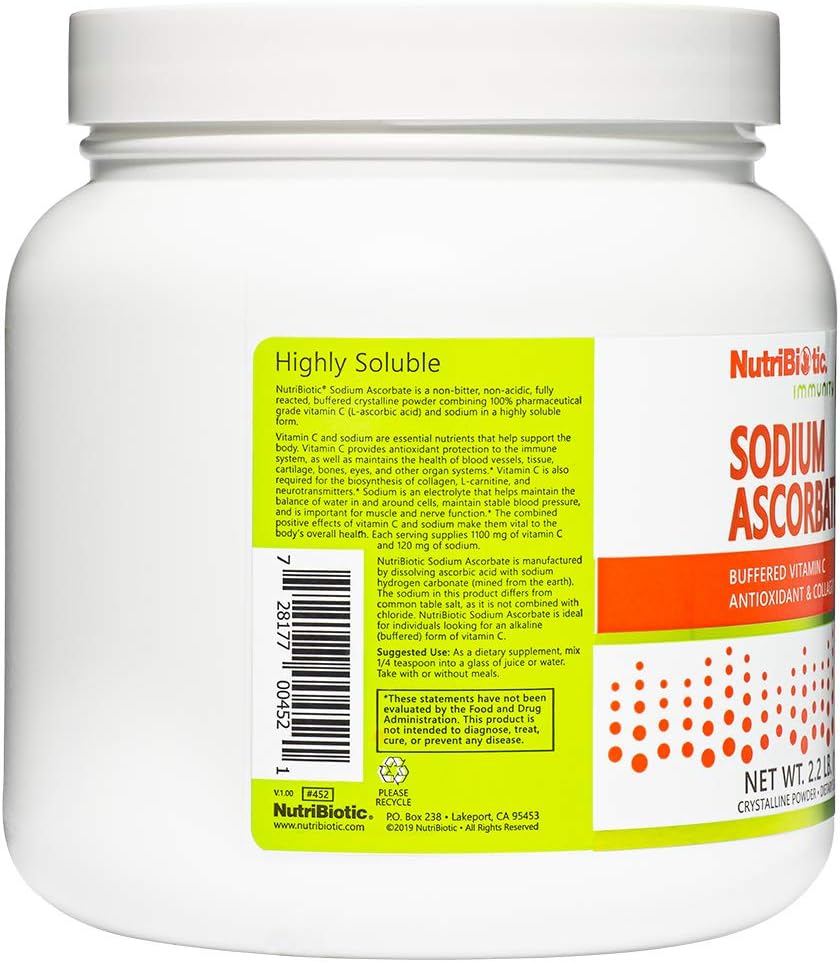 NutriBiotic - Sodium Ascorbate Vitamin C Powder, 2.2 Lb (1 kg)