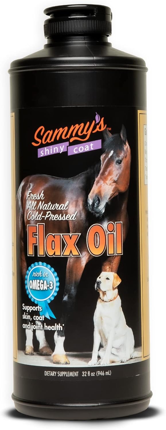 Sammy's Shiny Coat Aceite de Linaza para Perros - 100% Puro, Natural, Prensado en Frío - 946 ml