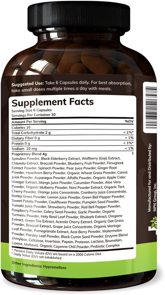 Texas SuperFood - Original Superfood Capsules, Red and Green, 180 Count
