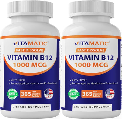 Vitamatic Vitamina B12 1000 mcg – Tabletas – El metabolismo energético normal – Image 1