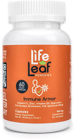 Life Leaf Remedies Immune Armor: Complemento Inmunitario con Vitamina C, D3, Zinc y Quercetina