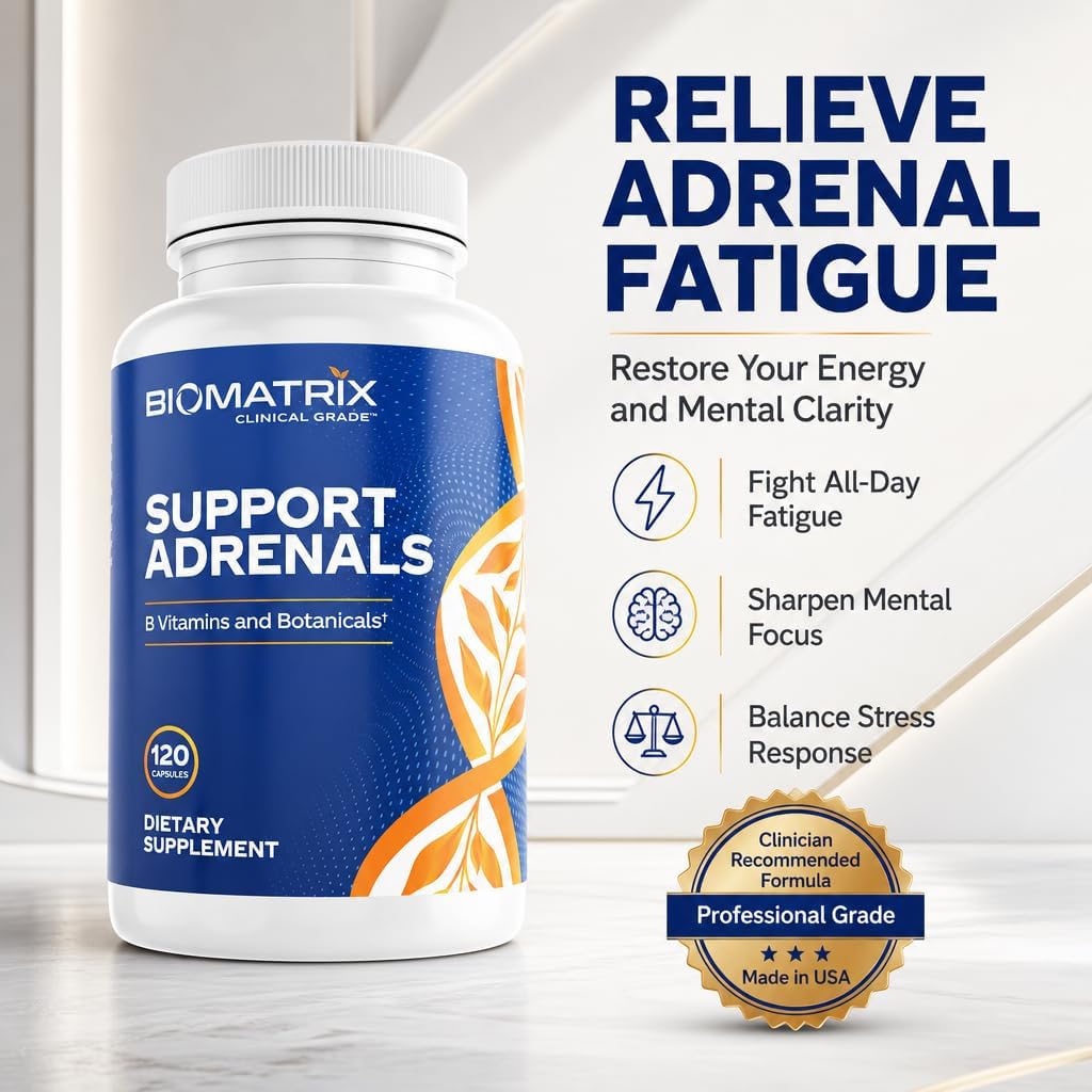 BioMatrix Complejo B con Adaptógenos, Cortisol y 5-MTHF | 120 Cápsulas Veganas
