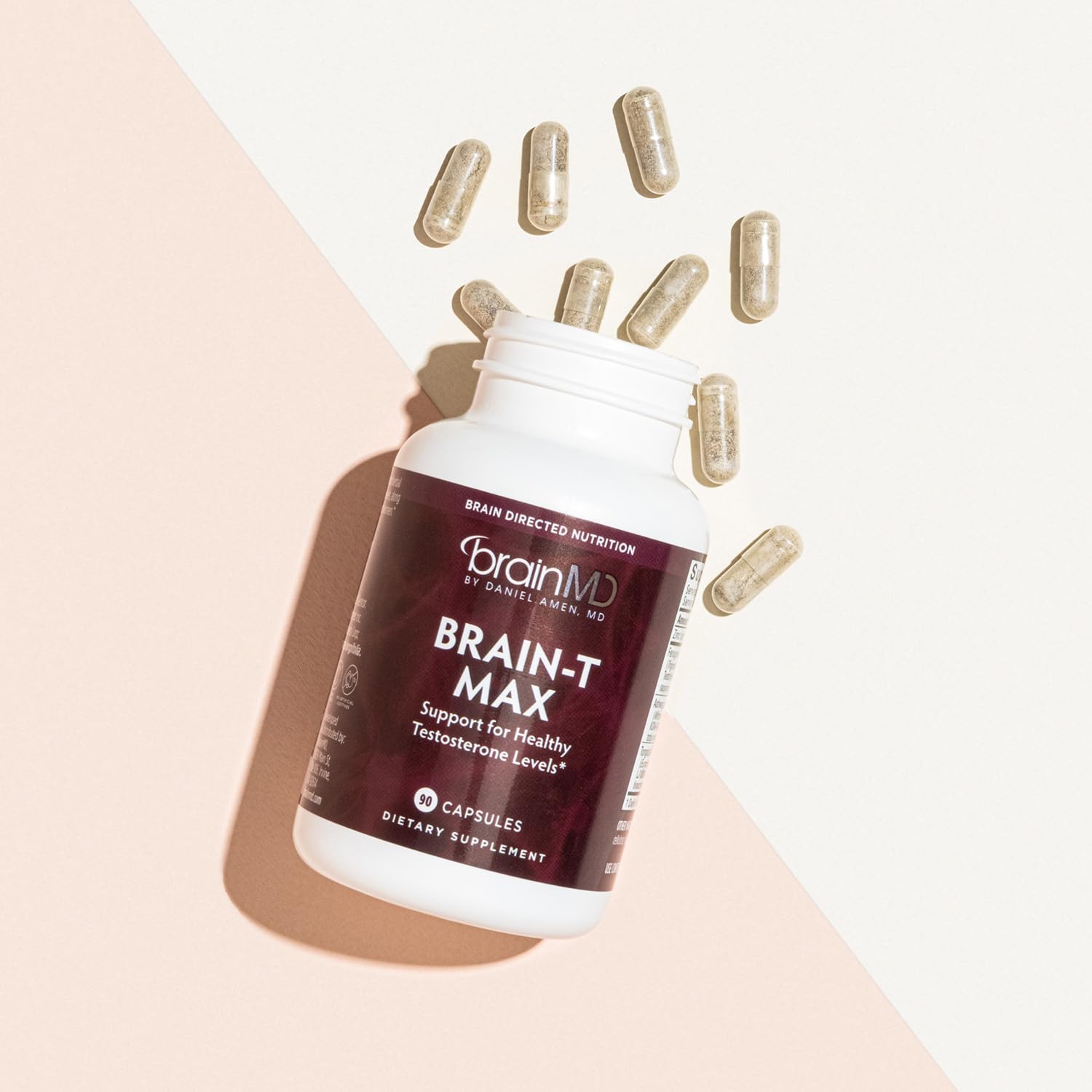 BrainMD Brain T-Max - Suplemento Natural de Apoyo a la Testosterona con Tribulus Terrestris y Fenugreek - 60 Cápsulas