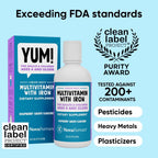 NovaFerrum Yum 473 ml | Multivitamínico con Hierro para +4 años | Sin Gluten Certificado | Sin Azúcar | Sabor Frambuesa y Uva