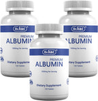 Dr.K&C Suplemento de Proteína de Albúmina Premium 1000mg, 3 Botellas (120 Comprimidos Cada Una), Energía Diaria y Apoyo al Bienestar