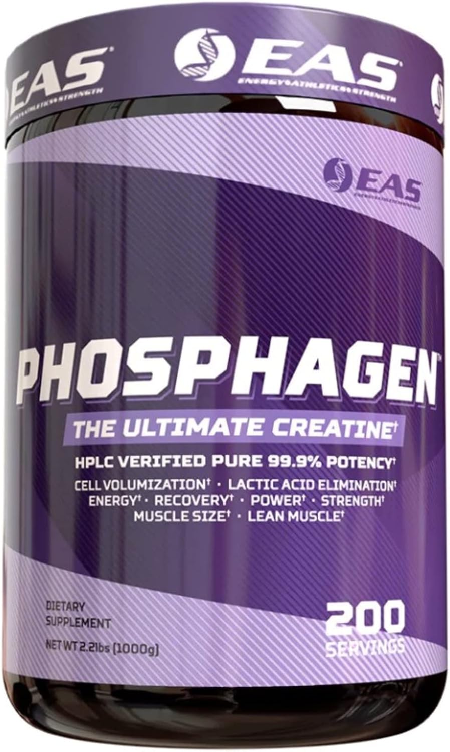 EAS Phosphagen Ultimate Creatina Monohidrato en Polvo - Pureza 99.9% - 200 Porciones (Sin Sabor)