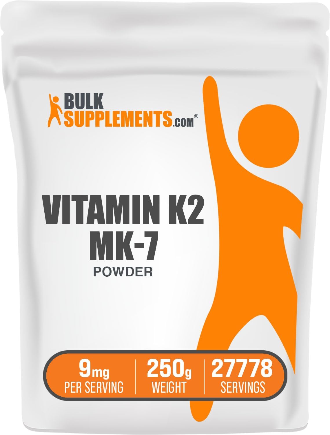 BulkSupplements Vitamina K2 en Polvo - MK-7 Menaquinona, 9mg por ración, 100g