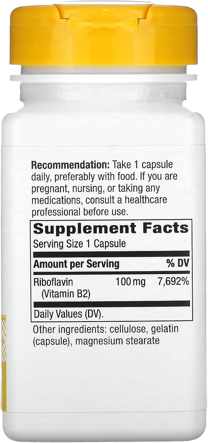 Nature's Way Vitamina B2, 100 mg Riboflavina, 200 Cápsulas