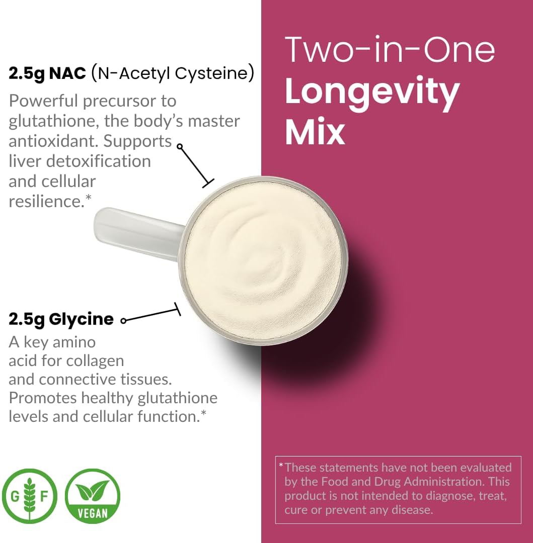 Apeiron Elementals NAC + Glycine Powder - 2500mg - Producción de Glutatión, Apoyo Inmunológico y Energía Celular