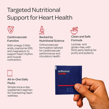 Orthomol Cardio, Suministro para 30 Días, Complemento Integral para la Salud Cardiovascular con Nutrientes Esenciales – Image 3