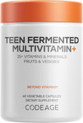 Codeage Multivitamínico para Adolescentes – Fórmula de Alimentos Integrales con Omega-3 y Vitaminas A a K - 60 Cápsulas