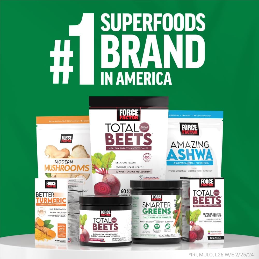 Force Factor Smarter Greens Superfoods + Energy Powder, Lima Limón, 30 porciones