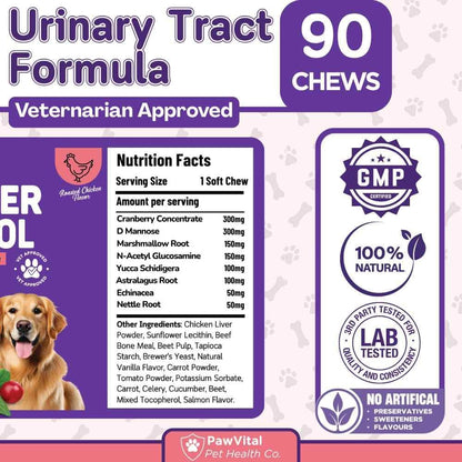 PawVital Suplemento Urinario para Perros con – Raíz de ortiga: Conocida por su efecto diurético suave y apoyo a la – Image 5