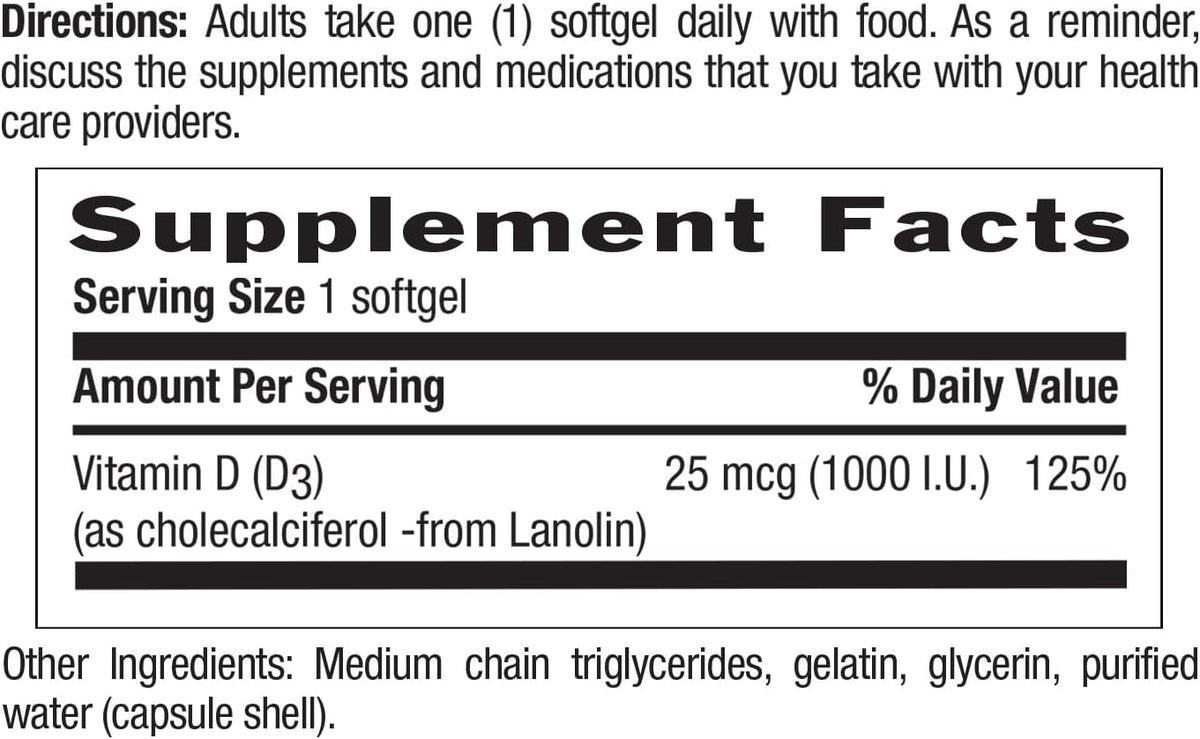 Country Life Vitamina D3 1000 UI (25 mcg) – – Contribuye al funcionamiento normal del sistema inmunitario. – Image 6