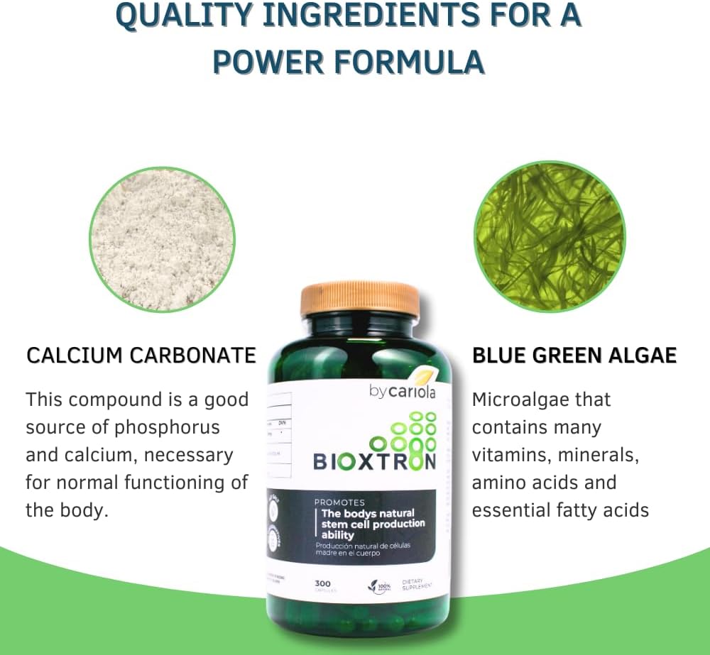 Bioxtron AFA Stem Cell Supplement - Renovación Celular, Articulaciones y Sistema Inmunitario - 300 Cápsulas
