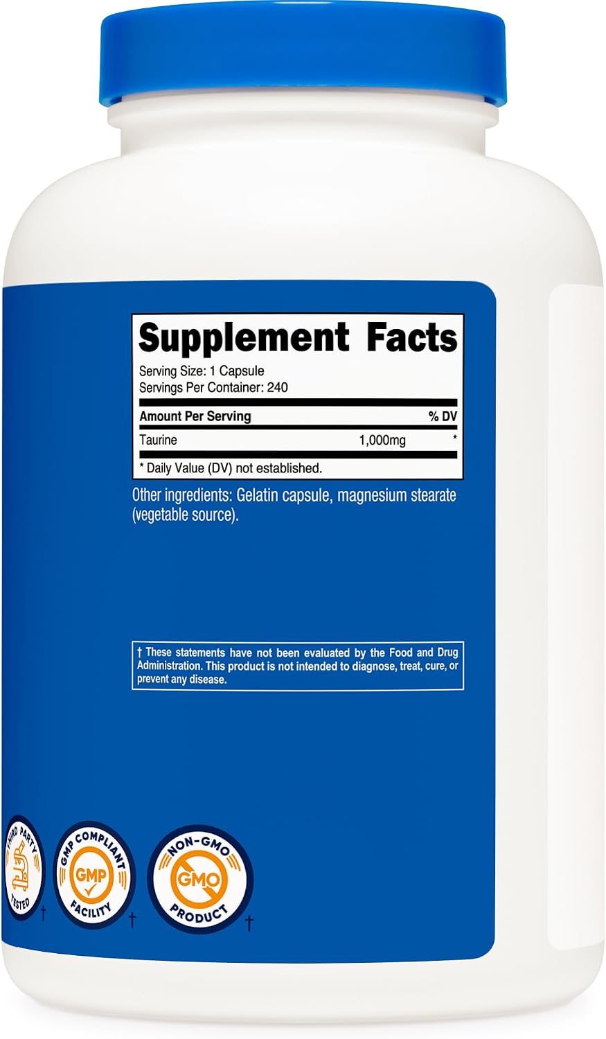 Nutricost Taurina 1000 mg - 240 Cápsulas
