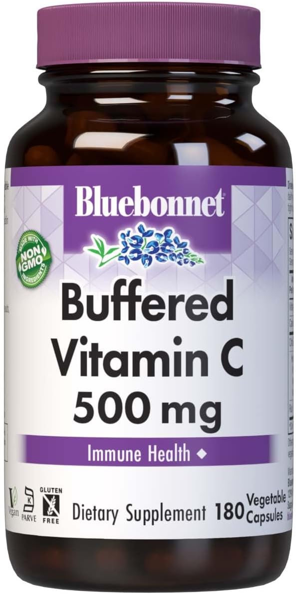 BlueBonnet Vitamina C Tamponada 500 mg – 180 Cápsulas Vegetales