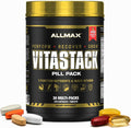 ALLMAX VITASTACK Multivitamin Packs – 30 Sobres Diarios con Omega-3, BCAA y Enzimas