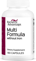 Bariatric Advantage Multi Formula sin Hierro, Multivitamínico Diario de Alta Potencia para Pacientes de Cirugía Bariátrica con 22 Vitaminas y Nutrientes Esenciales - 180 Cápsulas