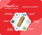 NaturaNectar Propóleo de Abeja Rojo, 60 Cápsulas Vegetales