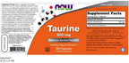 NOW Taurine 500mg, 100 Cápsulas (Pack de 3)