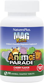 Natures Plus Animal Parade MagKidz Magnesio para Niños, 90 comprimidos masticables