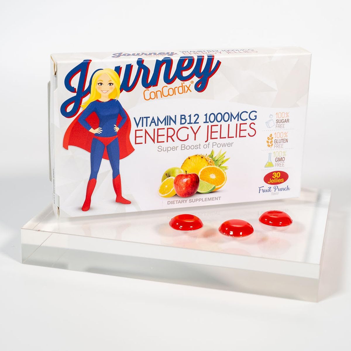 Bariatric Eating Journey 1.000 mcg Vitamina B12 Jelly Energy Sin Azúcar Sabor Punch de Frutas (30 unidades)