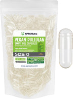 XPRS Nutra Cápsulas Vacías de HPMC Tamaño 0 - 100 Unidades - Cápsulas Vegetales Transparentes Veganas para Hacer Tus Propias Cápsulas