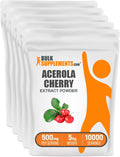 BulkSupplements Extracto de Acerola en Polvo - Vitamina C Natural, 500mg por Ración, 1kg (Paquete de 5)