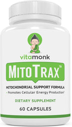 VitaMonk MitoTrax - Suplemento dietético con Acetil L-Carnitina, Coenzima Q10 y BIOPQQ - 60 Cápsulas