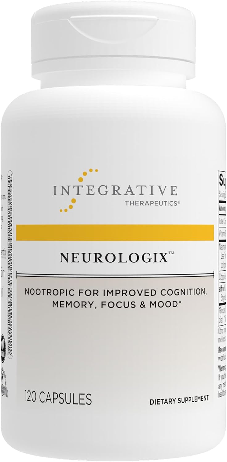Integrative Therapeutics Neurologix - con Azafrán y CDP-Colina - Suplemento Nootrópico para la Salud Cerebral* - Enfoque* - Apoyo a la Memoria* - Vegano, Sin Gluten y Sin Lácteos - 120 Cápsulas (60 Porciones)