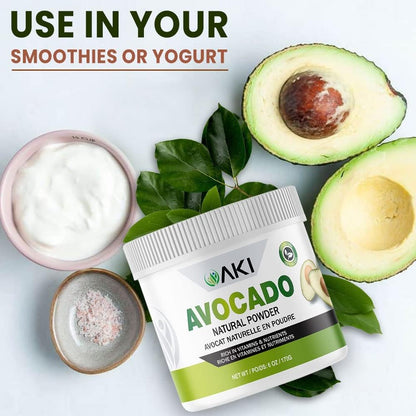 AKI Avocado Superfood Powder (170g) - Rico en Nutrientes, Vitaminas, Omega 3 y Antioxidantes - Vegano y No-GMO – Image 4