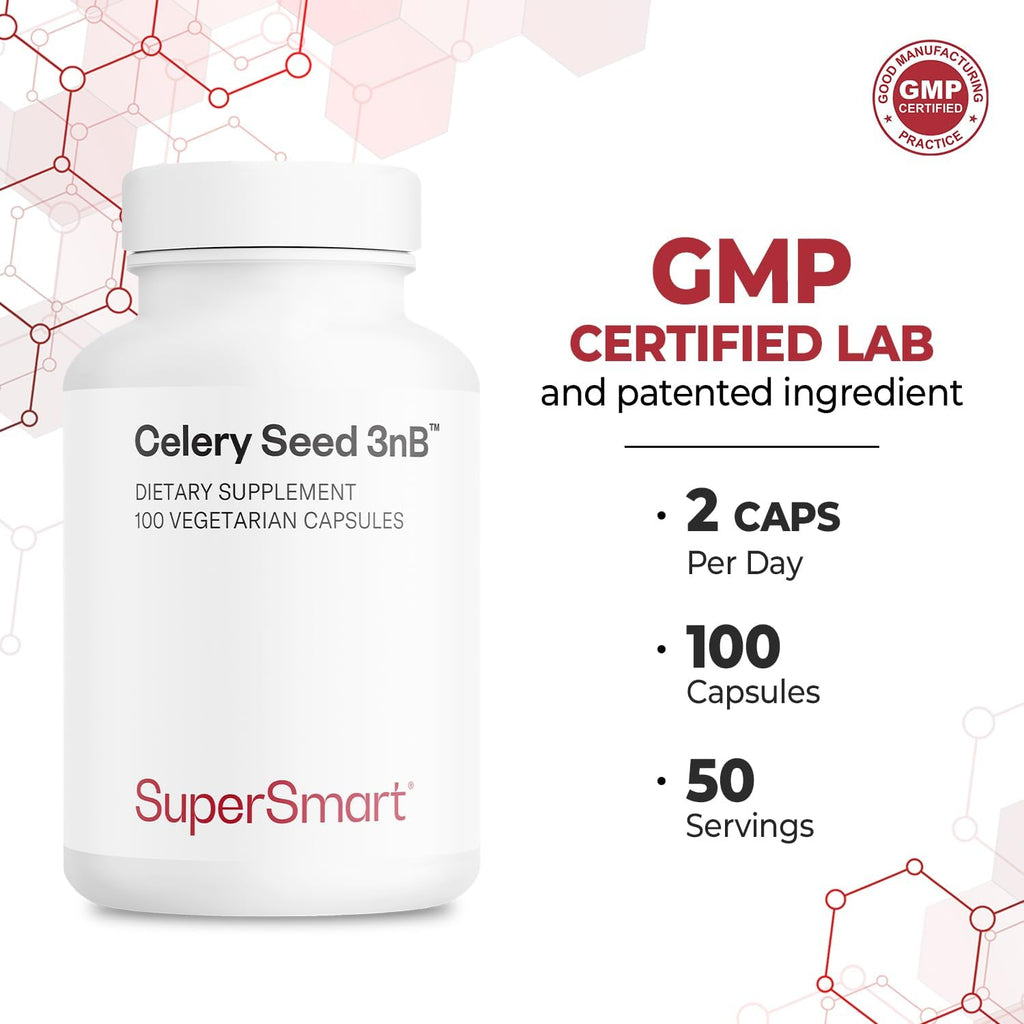 Supersmart Celery3nb Celery Seed Extract 150mg, 100 Veggie Capsules