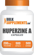 BulkSupplements.com Huperzina A 200mcg Cápsulas - Bienestar General, Suplemento de Huperzina A - Sin Gluten, 1 Cápsula por Ración, 500 Unidades (Envase de 1)