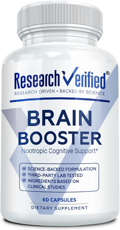 Research Verified Brain Booster - Suplemento – Complejo de vitaminas B: B1 (tiamina), B2 (riboflavina), B3 – Image 1