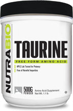 NutraBio Polvo de Taurina 500g | L-Taurina Pura Grado USP