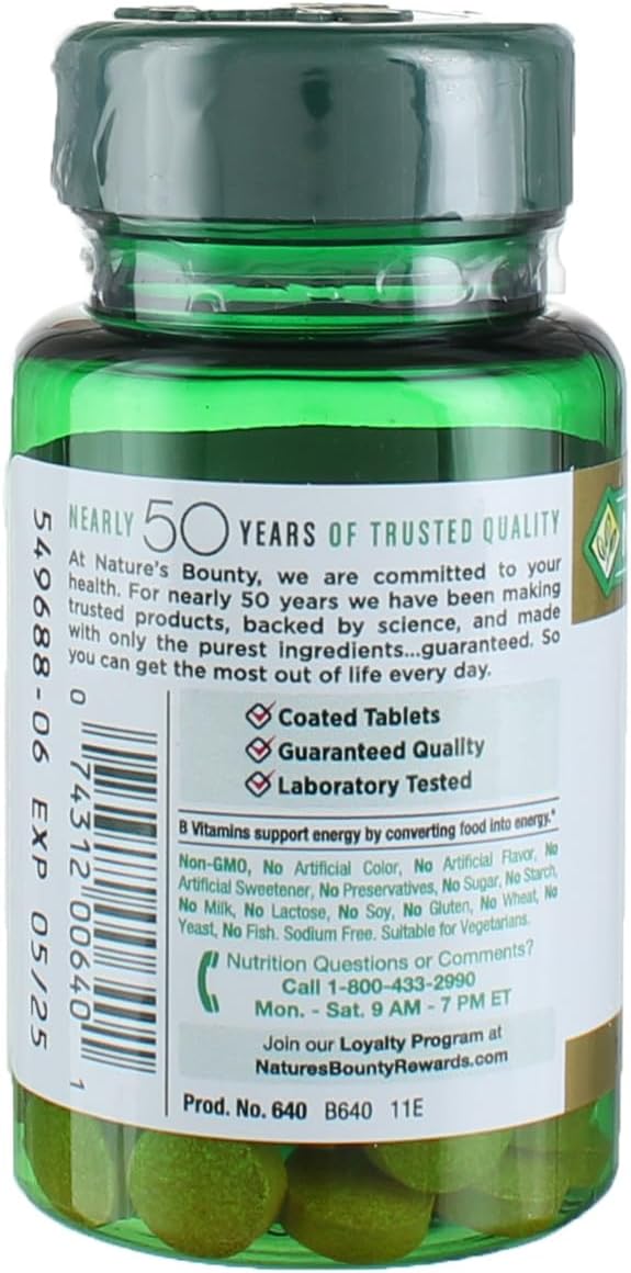 Nature's Bounty Vitamina B2 (Riboflavina), 100 mg, 100 Comprimidos (Pack de 4)