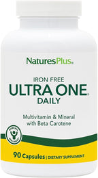 NaturesPlus Ultra One Daily Sin Hierro - 90 Cápsulas - Multivitamínico y Mineral con Betacaroteno - Vegano, Sin Gluten