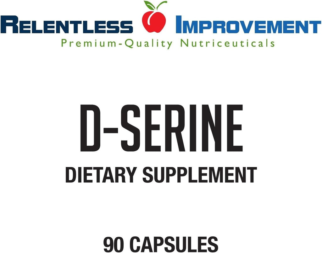 Relentless Improvement D-Serina – Aminoácido para Apoyo Cognitivo y Neuroprotección – 90 Cápsulas Vegetales de 700mg