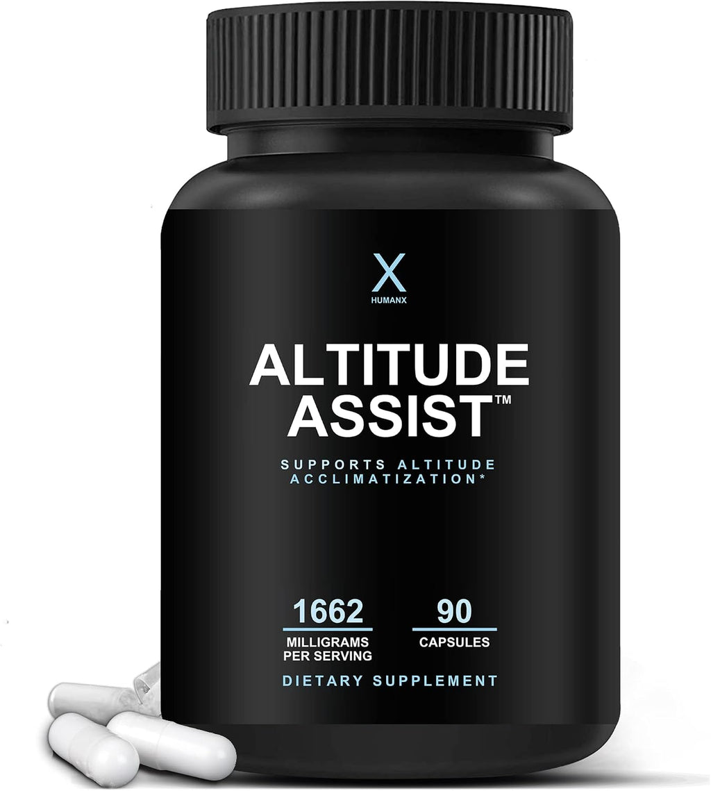 Altitude Assist - Prevención del Mal de Altura - Alivio para Deportes de Montaña - No Transgénico, Vegano, Keto - Fórmula para Aclimatación - HumanX