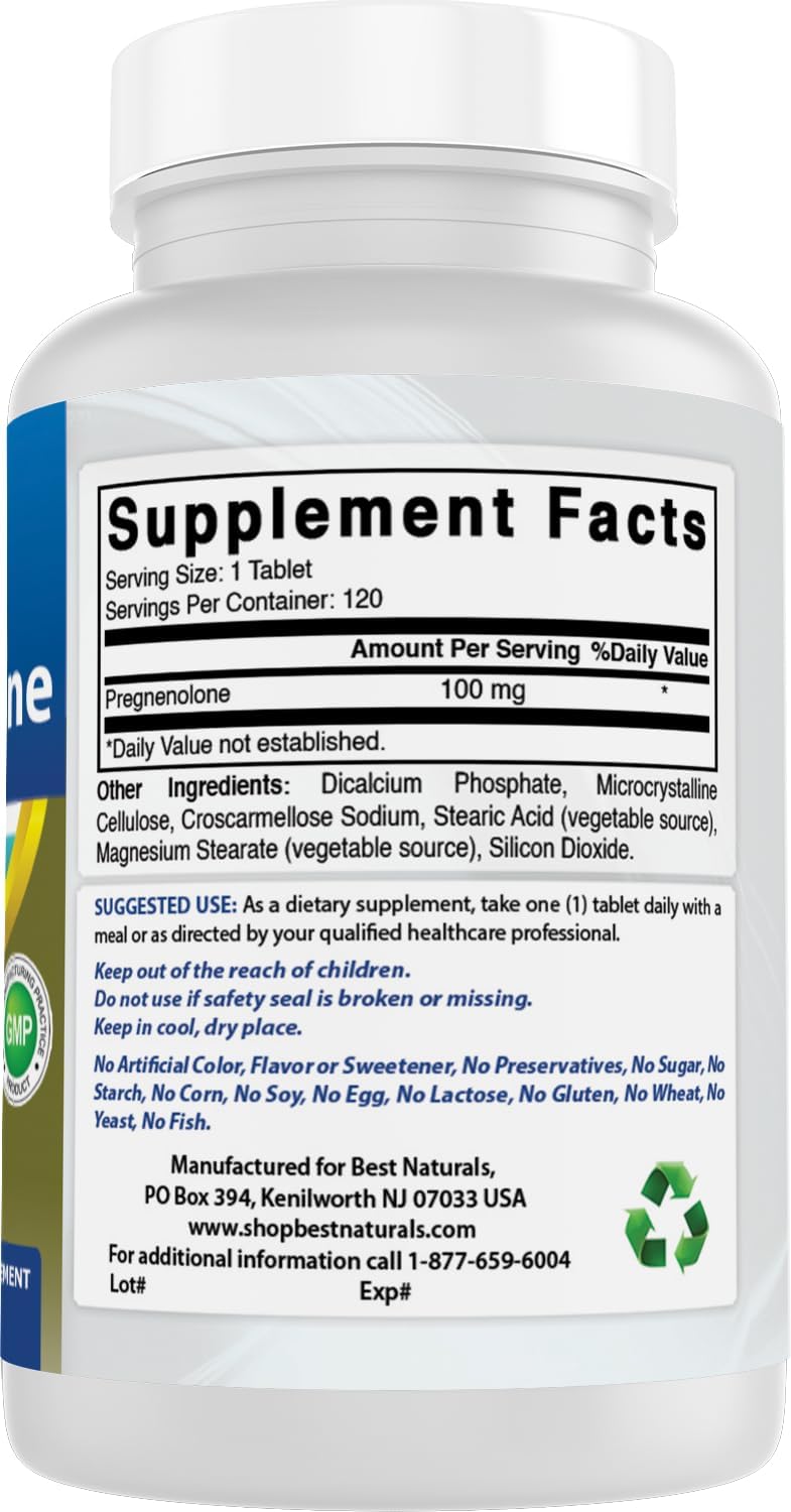 Best Naturals Pregnenolona 100 mg 120 Comprimidos